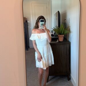 Boho White Off-Shoulder Dress